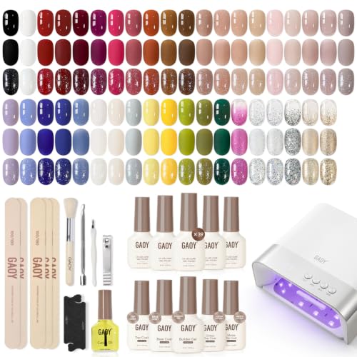 GAOY 45 Pcs Gel Nail Polish Kit with U V
