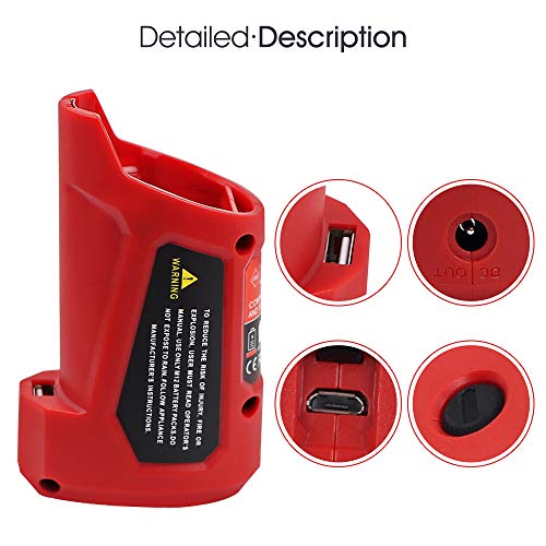 Dsanke Usb Power Source For 48-59-1201 49-24-2310 Usb Charging Adapter 10.8V/12V Heated Jacket Power Source Li-Ion Battery Power Source #TOP2