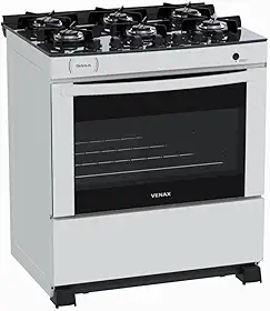 Fogao 6 Bocas Venax Delplus Vitreo Bl Branco Gas Glp