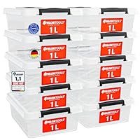 ATHLON TOOLS 10er Set 1l Aufbewahrungsbox mit Deckel klein - 100% Lebensmittelecht BPA frei - Plastikbox mit Deckel stapelbar - Aufbewahrung & Ordnung - Kunststoff Stapelboxen aus Neumaterial