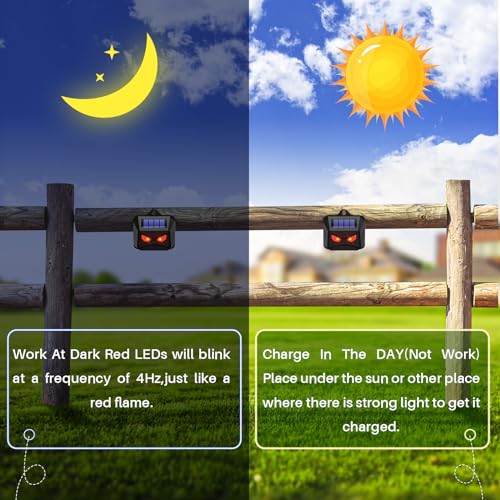 4 Pack Solar Animal Repellent Outdoor Coyote Deterrent for Yard Racoon Repellent Outdoor Skunk Repellent for Yard,Deer Repellent Devices Predator Eyes Predator Lights for Chicken Coop Farm Garden - Thumbnail 6