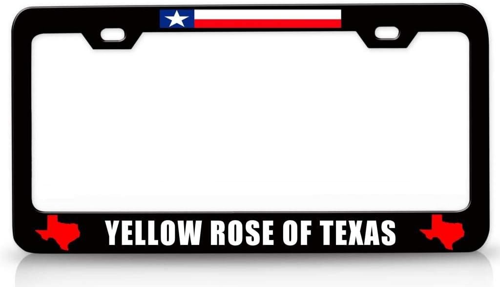 Yellow Rose of Texas Texas Style Metal Car SUV Truck License Plate Frame Bl f34