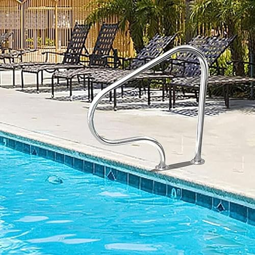 Barandilla para piscina en acero inoxidable plateado miniatura 3