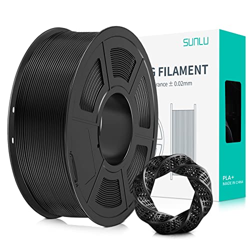 SUNLU Filament PLA+ 1,75 mm, filament PLA Plus pour imprimante 3D, plus résistant, Neatly Wound, 1 kg de filament PLA+ pour impression 3D, précision dimensionnelle +/- 0,02 mm, noir 9 SUNLU Filament PLA+ 1,75 mm, filament PLA Plus pour imprimante 3D, plus résistant, Neatly Wound, 1 kg de filament PLA+ pour impression 3D, précision dimensionnelle +/- 0,02 mm, noir