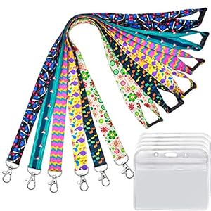 6 Pack Lanyard with id Badge Holder Cruise lanyards for Keys Women Kids Cruise Ship Card id Breakaway Lanyard for id Badges Holder YOUOWO Hall Pass Lanyards Quick Release Office Neck Safety Lanyards