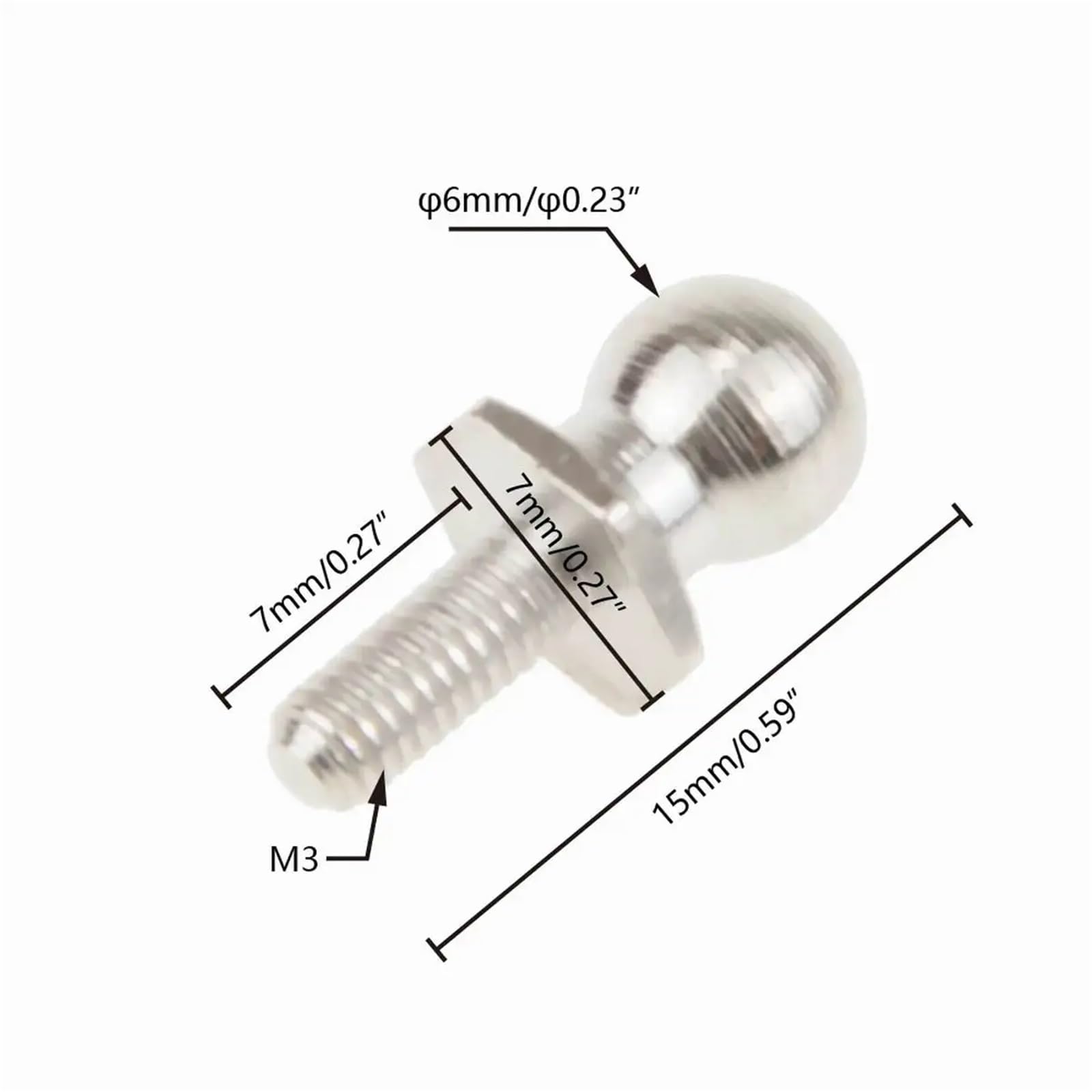 para HSP para 94122 94123 94106 94166 94111 94124 94170 94188 1/10 6 Uds RC Coche Cabeza De Bola Tornillo Modelo 02038 Repuestos