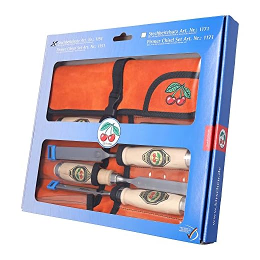 Kirschen Firmer Chisel Set in Leather Roll