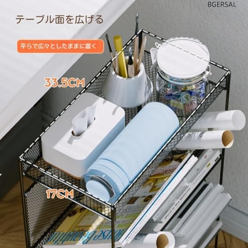 BGERSAL 本棚 収納ブックシェルフ 書類 キャスター付き デスクサイドファイルワゴン スリム 大容量 教科書 漫画 雑誌収納 学校 オフィス用 (ペン立てなし,ホワイト) [4]