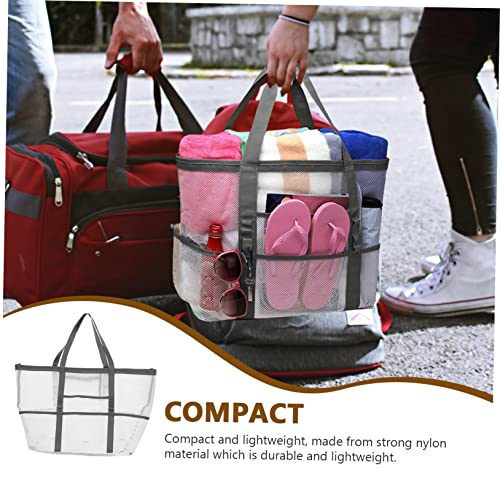 Portable Mesh Shower Tote Bag for Beach Durable Organizer for Bath and Travel Supplies Lightweight Design with Handle for Easy Carrying for Outdoor Use4