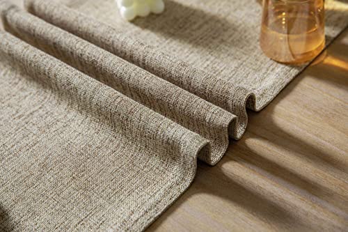 Zeemart Burlap Style Farmhouse Table Runners 36 Inches Long, Beige Rustic Woven Dining Table Runner For Everyday Use, 14X36 Inches, Oatmeal Beige #TOP5