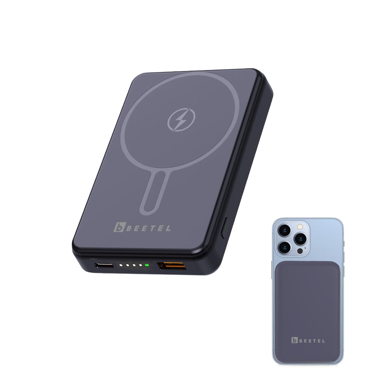 Beetel MagVibe Series WB10 Magsafe 10000mAh Magnetic 15W Wireless Power Bank for Apple iPhone, Samsung, OnePlus, All Smartphones | Qi Enabled Devices | 3M Ring in Box | Premium Finish | Black-image-47