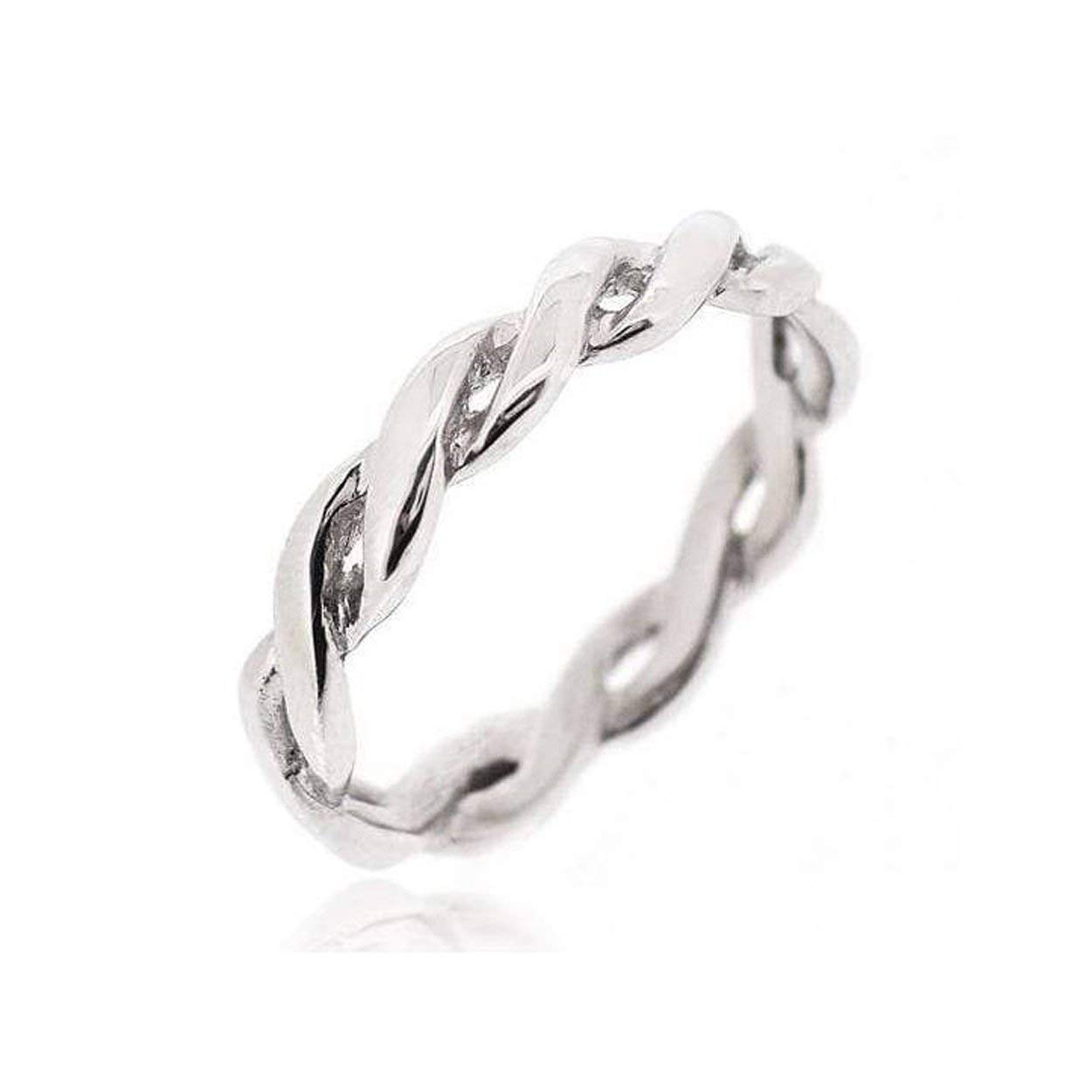 SOVATS Twisted Rope Thumb Ring For Women 925 Sterling Silver Rhodium Plated - Simple, Stylish &Trendy Nickel Free Ring