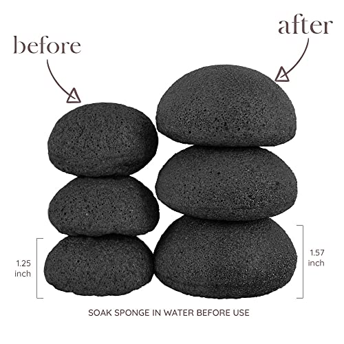 The Beauty Shelf Konjac Sponge (3 Pack) Activated Bamboo Charcoal. Facial Cleansing & Exfoliating Beauty Sponges - Image 8