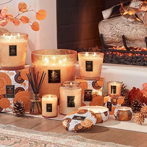 Image of Voluspa Spiced Pumpkin Latte, Small Candle Jar, 5.5 Ounce,50 Hour Burn Time, & Coconut Wax for Clean Burning,,Handcrafted in the USA
