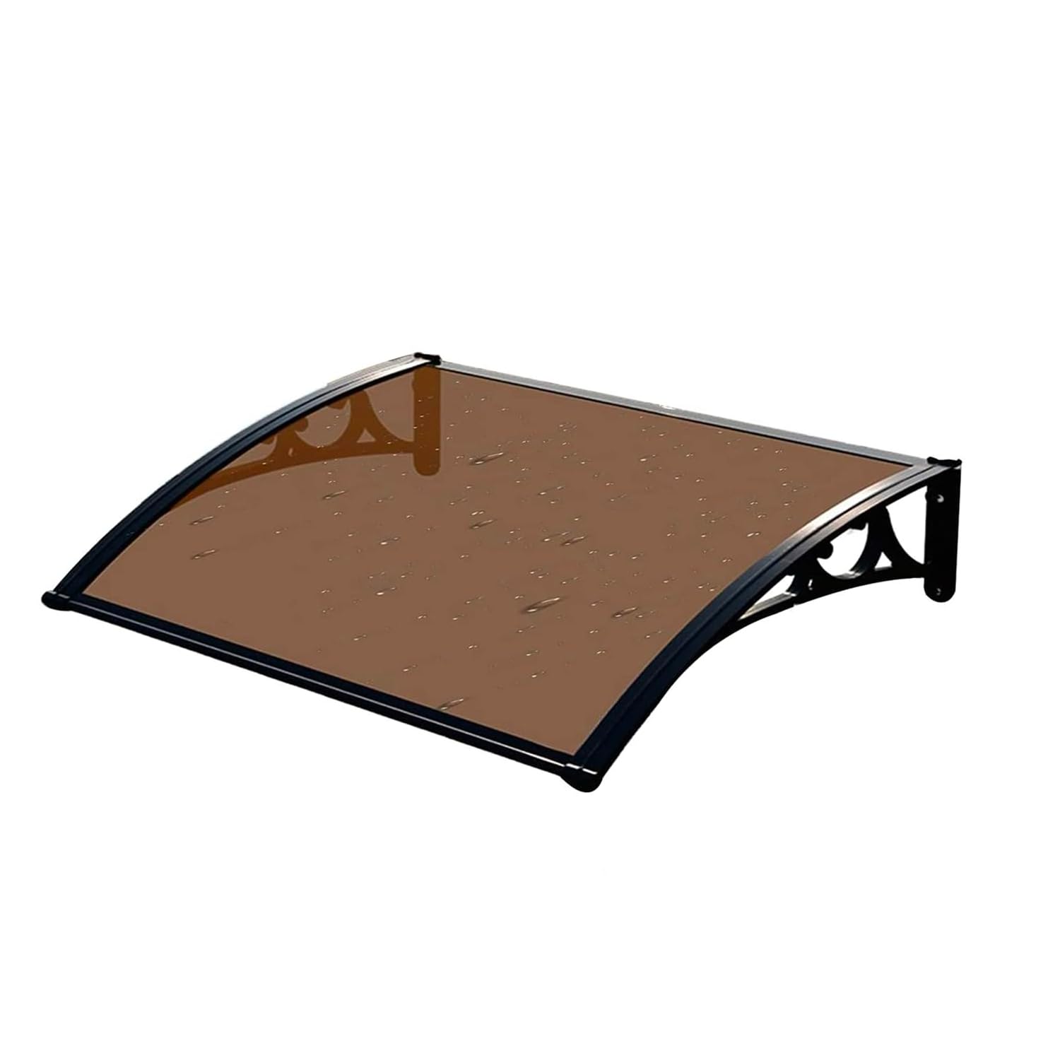 Pensilina da Esterno 100x120cm in Policarbonato Fumé – Tettoia Parasole e Parapioggia - Cappottina Resistente in ABS - Copertura Tettoia per portoncino d'ingresso - Facile da Montare