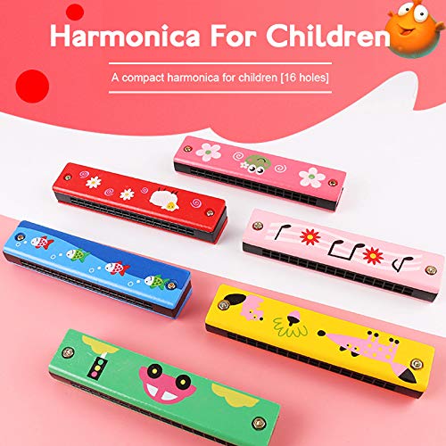 RHG Dubbele Rij 16 Holes Houten Geschilderde Mondharmonica Mondharmonica Voor Kinderen Speelgoedcadeaus Voor… - Image 3