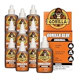 Gorilla Original Gorilla Glue, Brown, Waterproof Polyurethane Glue, 2 Ounce (Pack of 10) - Expands Into Materials, All Purpose
