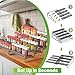 LUHENPING 4 Tier Adjustable Spice Rack Organizer for Cabinet - Black (2 PCS S&L) Expandable Spice Shelf with Protection Railing for Inside Cabinets, Countertop, Pantry Storage & Seasoning Organization