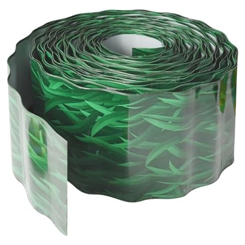 GOYLSER Straight Metal Garden Edging Border, Tall Garden Border Landscape Edging Metal Perfect for DIY Flower Beds and Landscape (Grass, 40ft x 6 Inch) Cover