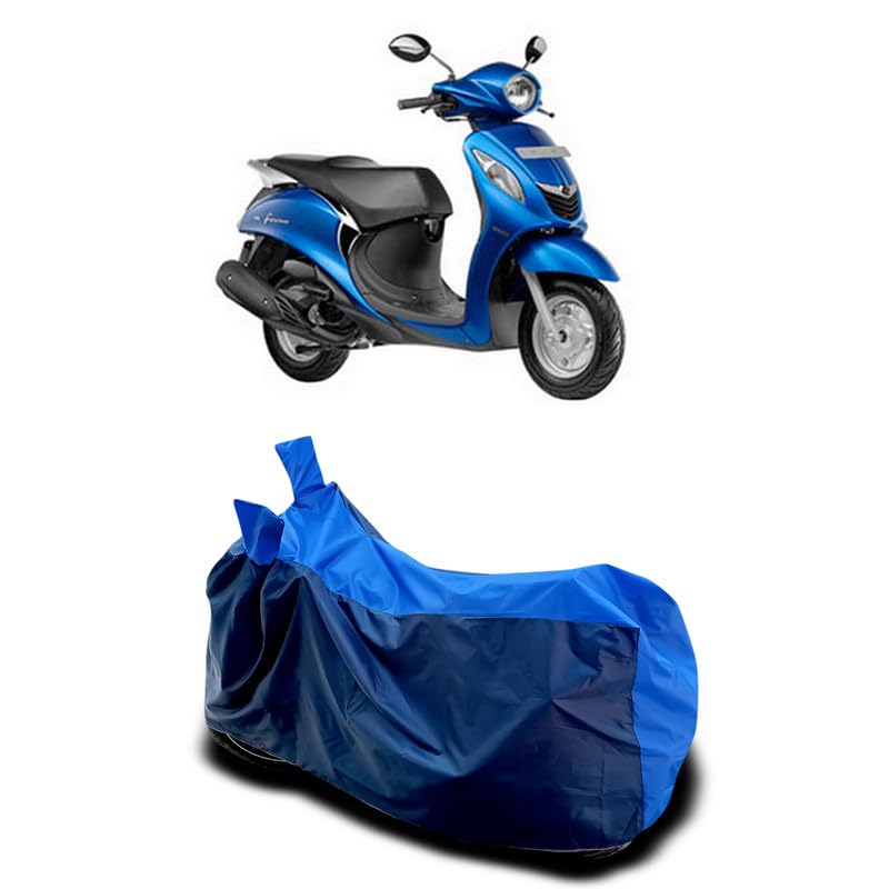Image of DUFFEL-Two Wheeler Bike Body Cover Compatible for Yamaha Fascino Heat Protectio /UV-Rays /Birds Dropping /DustProof /Waterproof All Variants [Nevay Blue]