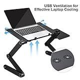 Laptop Stand for Bed and Sofa, Standing Stand Desk Stand up/Sitting with 2 CPU Cooling Fans and Mouse Pad, Ergonomics Design Aluminum Suitable for Laptop Desk