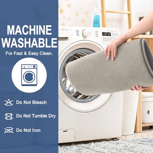 Image of OLANLY Thick Memory Foam Small Bathroom Rugs 24x16, Extra Soft Absorbent Bath Rug, Quick Dry Bath Mats, Non-Slip, Machine Washable Mat for Bathroom, Tub and Shower, Home Decor Accessories, Warm Taupe