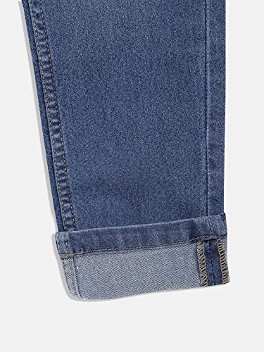 Image of Urbano Juniors Boy's Blue Slim Fit Washed Denim Jeans Stretch