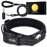 Maidek Dog Collar Airtag Holder - Heavy Duty & Thick Titanium GPS Tracker Holder, Reflective Nylon -