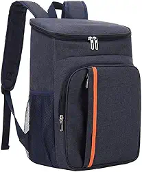 Mochila Térmica 24h Impermeável com Manta Térmica, Compartimentos Separados, Alças Ergonômicas, Capacidade 23L – Ideal para Praia, Piqueniques e Viagens (Azul Âmbar)