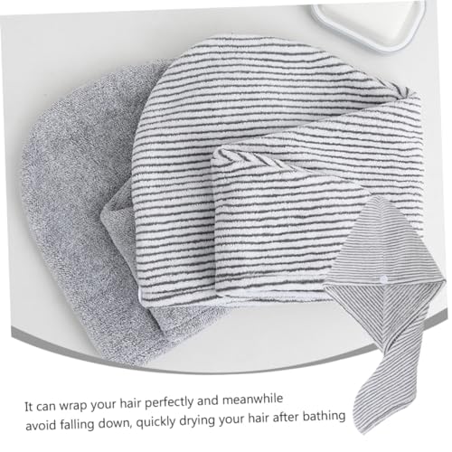 FRCOLOR 4 Peças Touca De Secagem De Cabelo Toalha De Lã Coral Doméstica Baotou Absorvente De Água De