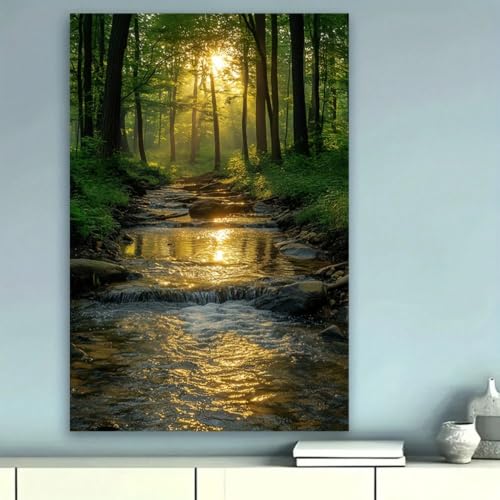Tableau forêt pour moderniser un mur blanc salon vintage 40x60