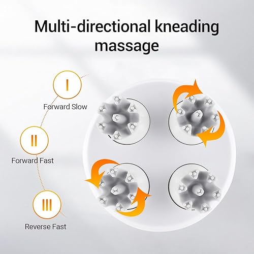Miniatura 3 de Masajeador eléctrico de cuero cabelludo, masajeador de cabeza recargable portátil con 8 garras de masaje extraíbles, rascador de cuero cabelludo de