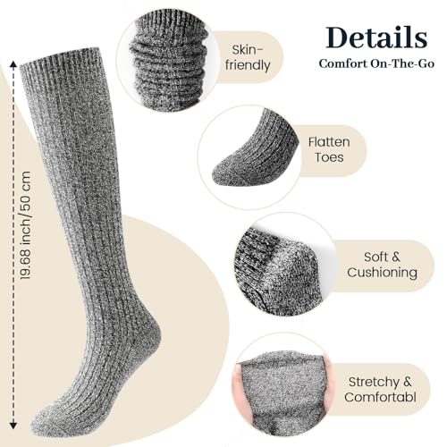 Image of Pleneal Slouchy Socks for Women Long Scrunch Sock Chunky Knit Boot Socks