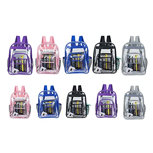 Heavy Duty Transparent Backpack, Large Capacity Daypack With Smooth Zippers For Travels Daily Outings3