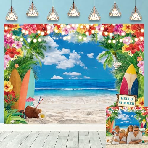 Toile de fond hawaïenne grand format pour masquer un mur et réussir vos photos de fête