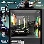STGAubron Gaming PC Computer Desktop, Radeon RX 560 4GB, Intel i7 Xeon E5 up to 3.0GHz, 16GB RAM, 512GB SSD, WiFi, BT 5.0, RGB Fan x3, Windows 10 Home for Gamer, Streaming - Image 3