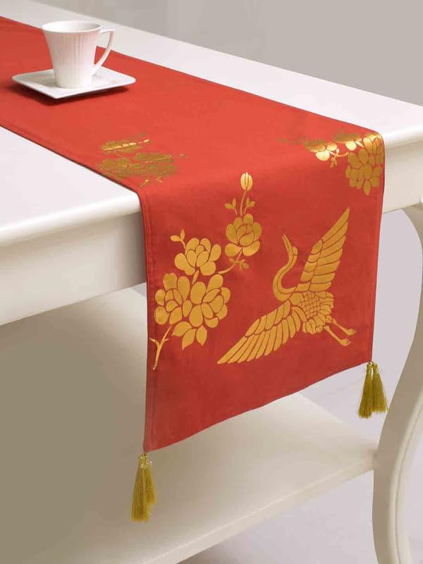 Image of Blanc 9 Isla Home & Kitchen Pure Cotton Printed 4 /6 Seater Table Runner|(33x182) cm