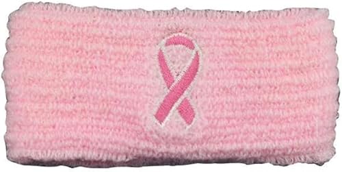 Diadema deportiva para concientización sobre el cáncer de mama, brazalete y pulsera para concienciación sobre el cáncer de mama, perfecto para