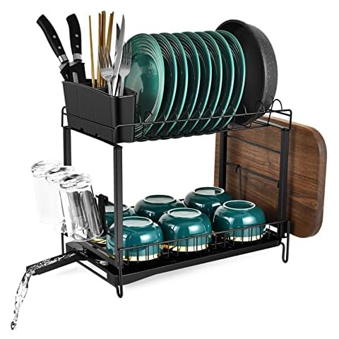 Aceyoon Escurridor de Platos con Bandeja de Goteo Cover