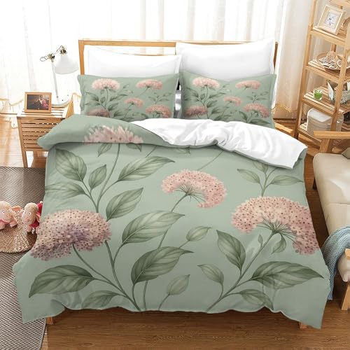 Housse de couette 140x200 rose floral en microfibre premium douce - 3