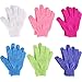 Produktbild 6 Paar doppelseitige Peeling Handschuhe Body Scrubbing Handschuh Bad schrubbt für Dusche, 6 Farben