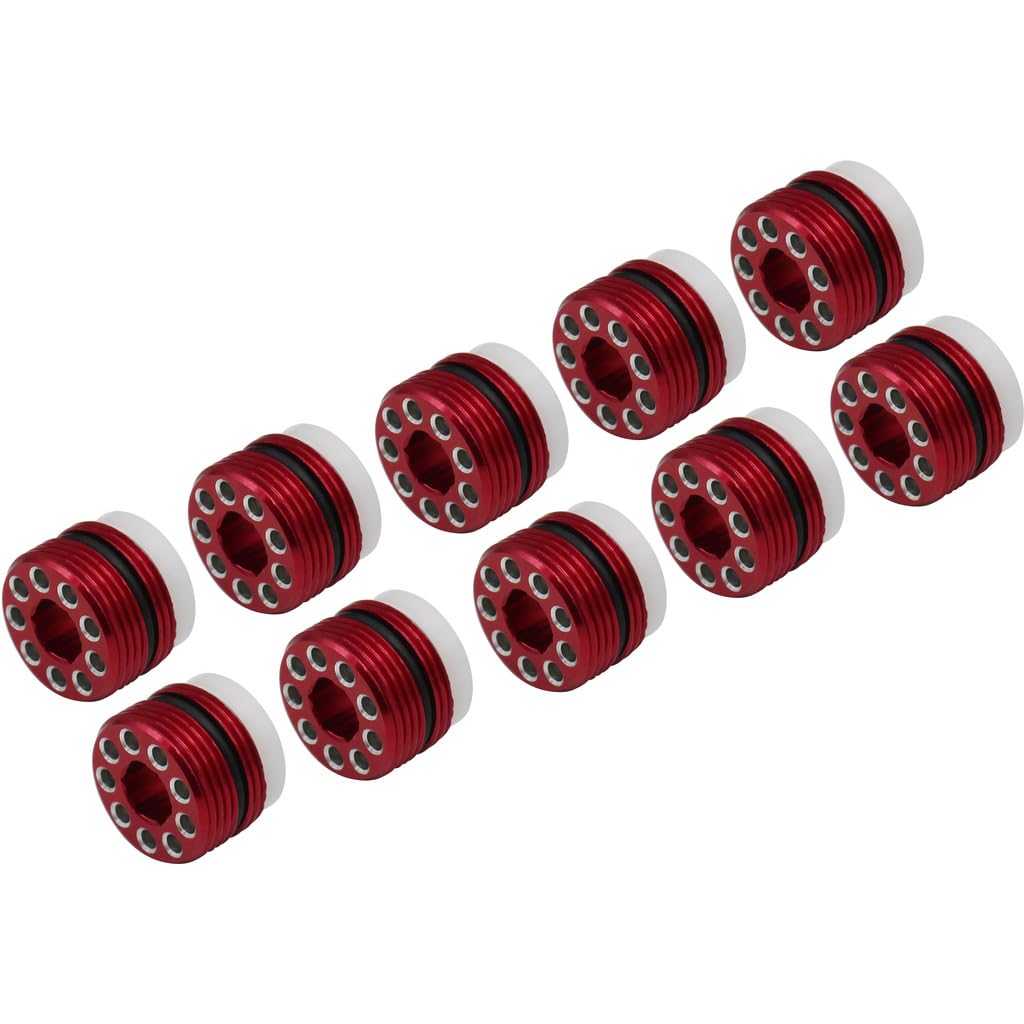 Hot Racing NRO2122N02 Aluminum Delrin Cap Hub Nut Red (10) Nero