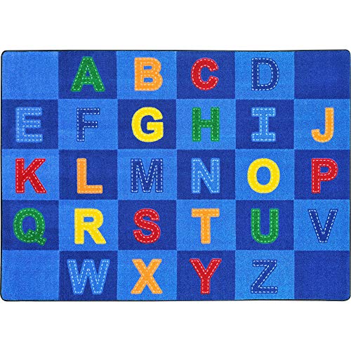 Joy Carpets Kid Essentials Patchwork Letters 5'4" X 7'8" Area Rug In Color Multi #TOP1
