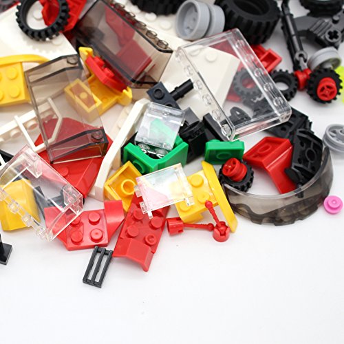 Wheels, Tires, And Axles Set - Building Bricks Block Compatible Major Brands - Steering Wheels, Windshields And Colorful Brick Building Chassis Pieces Education Wheels Set Toy For Boys Age 6+ Gifts #TOP4