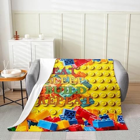 Manfei Building Blocks Fleece Blanket Cover