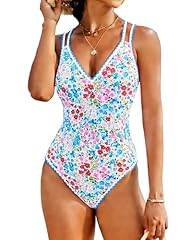 Blue Floral Print Swimsuit