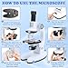 deAO Kids Microscope Kit 100X-1200X Magnification, Science Kits with LED Light, Portable Educational Toy for Ages 8-12, Beginner Science Experiment Tools