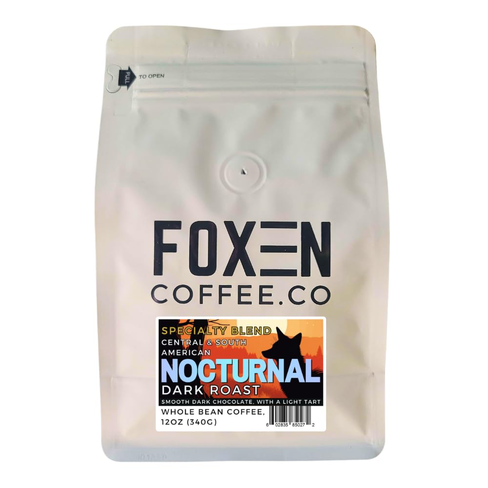 Foxen Coffee Nocturnal Blend, Whole Bean, Dark Roast, 12 ounce