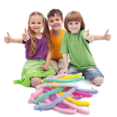 24 Pack Holiday Stretchy Strings Sensory Fidget Toys Pack with Santa Claus,Snowman,Elk,Great for Kids Students Stress Relief and Anti-Anxiety Toys Assortment Christmas Party Favors (Christmas)