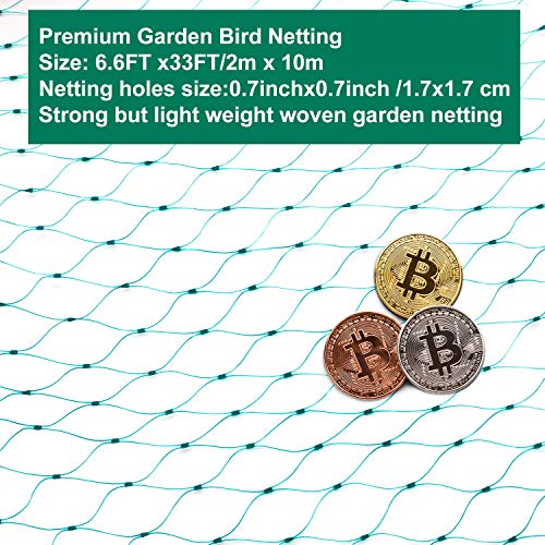 Bird Netting For Garden, 6.6Ftx33Ft Garden Bird Protective Netting, Garden Plant Netting, Reusable Fencing Mesh, Protect Grape Fruit Vegetables From Birds Deer #TOP4